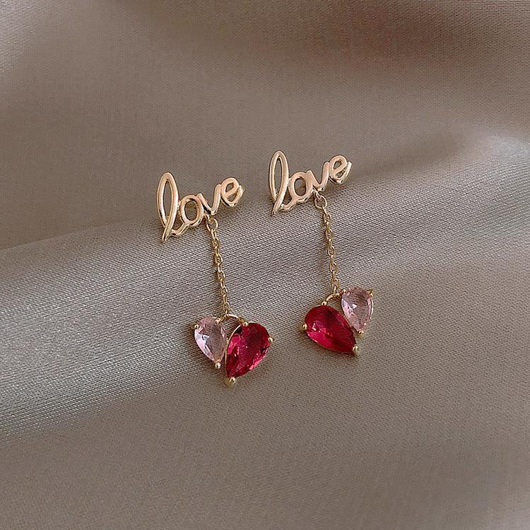 Love crystal earrings - HEPSIBAH SHOP