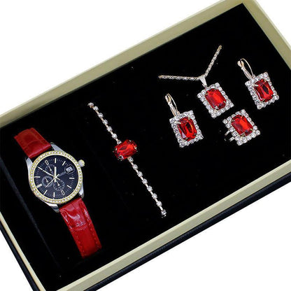 Women's Five-piece Square Jewelry Watch - HEPSIBAH SHOP