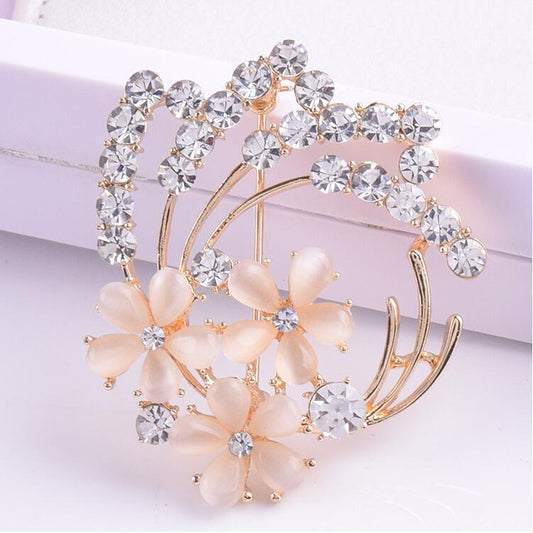 High-end flower corsage opal vintage brooch - HEPSIBAH SHOP