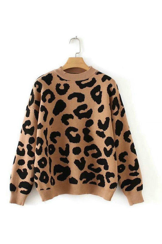 Leopard print pullover women - HEPSIBAH SHOP