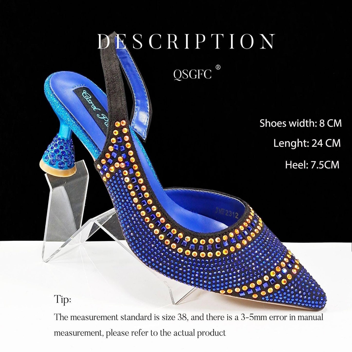 Fashion Simple Pointed Striped Hot Drilling Women Low-cut High Heels - HEPSIBAH SHOP