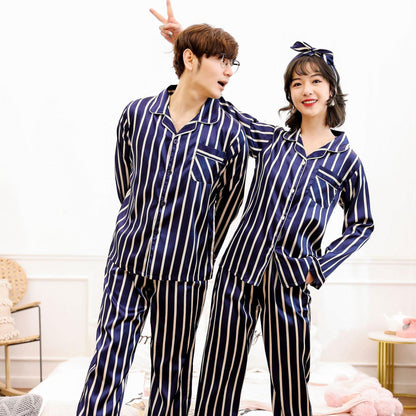 Couple striped pajamas