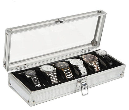 Aluminum 6 watches jewelry box - HEPSIBAH SHOP