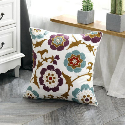 Cotton embroidered pillow cushion cover