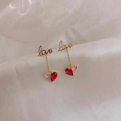 Love crystal earrings - HEPSIBAH SHOP