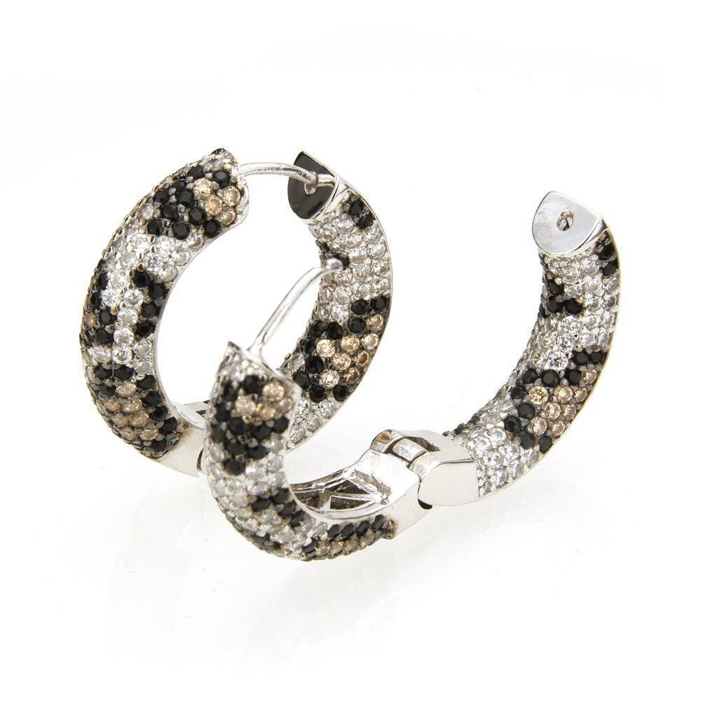 Multicolor zircon leopard-plated copper earrings - HEPSIBAH SHOP