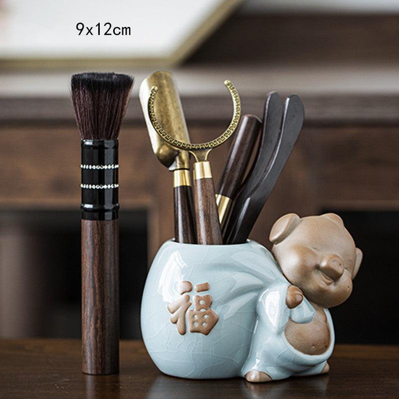 Ebony Wood Tea Ceremony Six Gentlemen Set Tea Art Accessories - HEPSIBAH SHOP