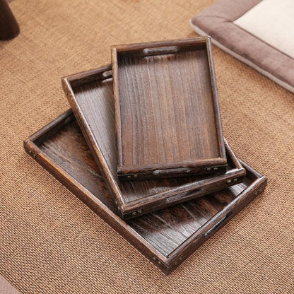 Solid wood dry tea tray