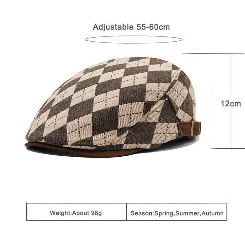 Retro Plaid Short Brim Advance Hats British Casual Painter Hat - HEPSIBAH SHOP