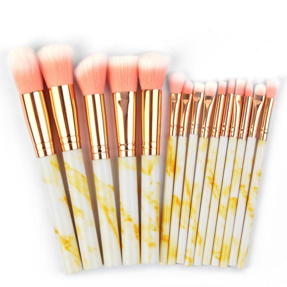 Set of 15 marbling makeup brushes - HEPSIBAH SHOP