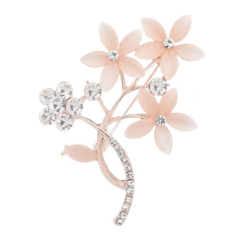 High-end flower corsage opal vintage brooch - HEPSIBAH SHOP