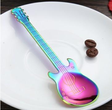 Guitar Coffee Spoon Set Stainless Steel Dessert Ice Cream Spoon Tea Spoon Coffee Accessories