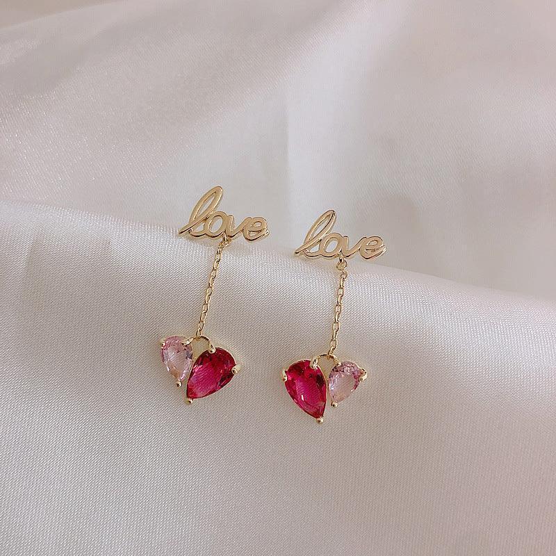 Love crystal earrings - HEPSIBAH SHOP