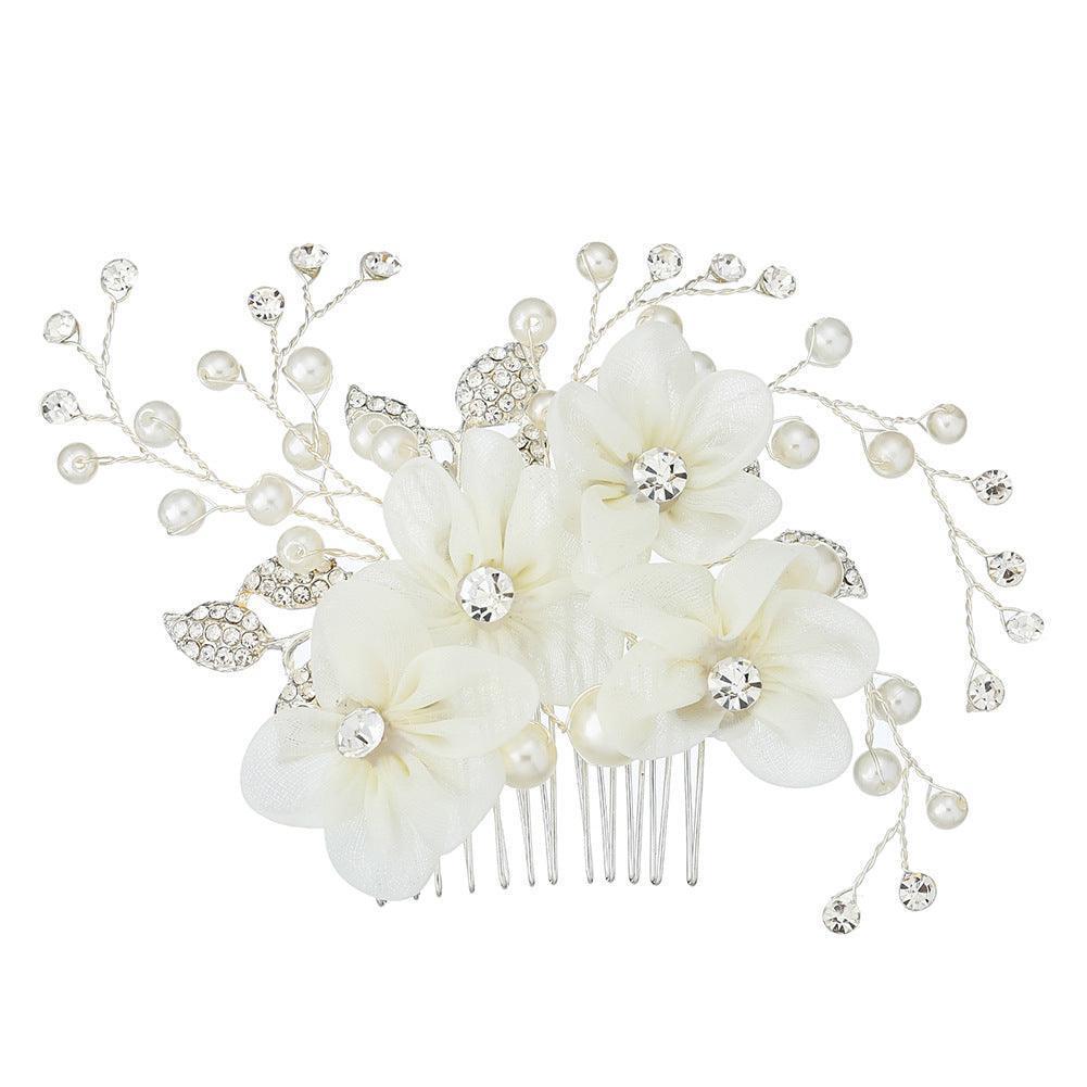 Bridal Wedding Tiara Pearl Rhinestone Hair Comb - HEPSIBAH SHOP