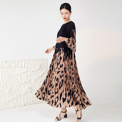 Women's Fashion Leopard Print Pleated Skirt - HEPSIBAH SHOP