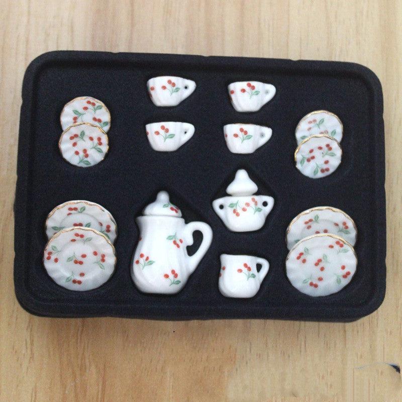 17 Piece mini artificial ceramic tea set-HEPSIBAH SHOP