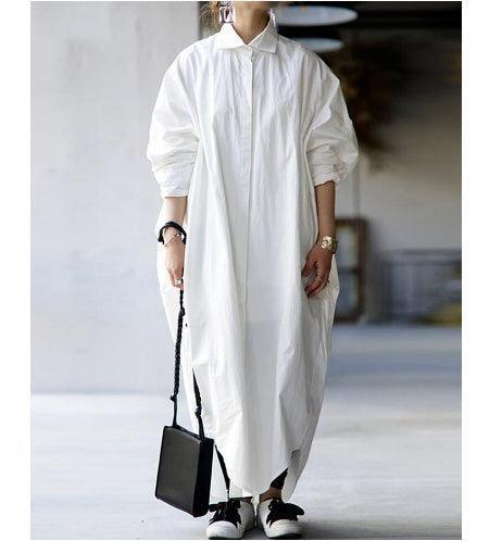 Fashion Black And White Irregular Casual Shirt Dress - HEPSIBAH SHOP