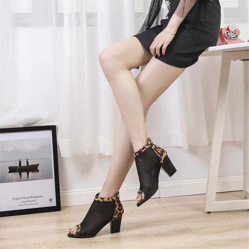 Thick leopard female sandals - HEPSIBAH SHOP