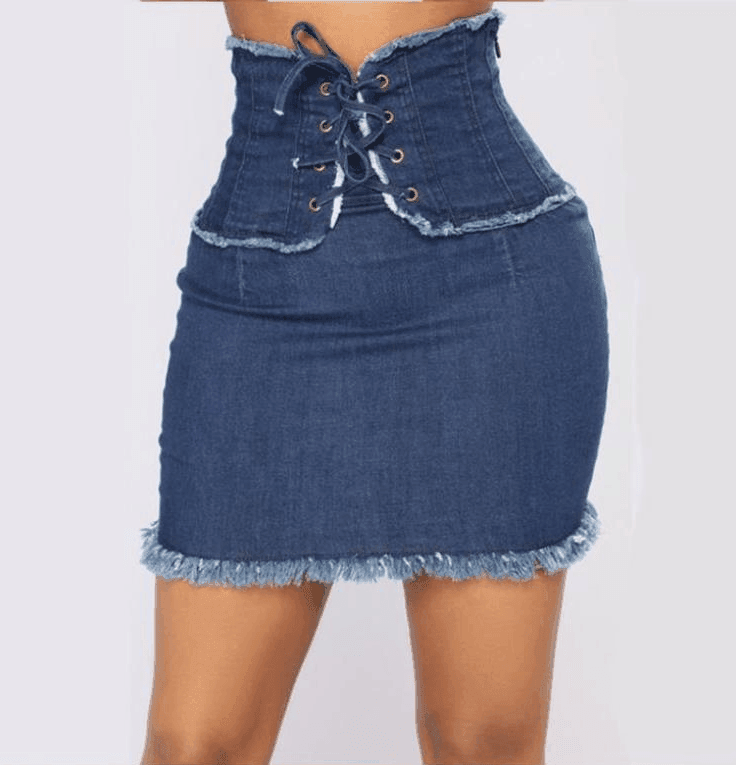 New Women's Jean Short High Waist Skirt - HEPSIBAH SHOP