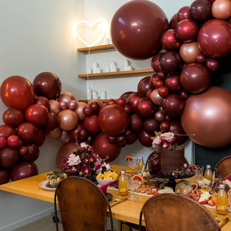 Burgundy Pearl Latex Helium Balloons Wine Red Party Globos - HEPSIBAH SHOP