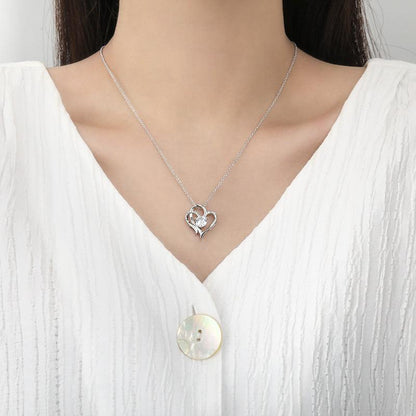 Zircon Double Love Necklace With Rhinestones - HEPSIBAH SHOP