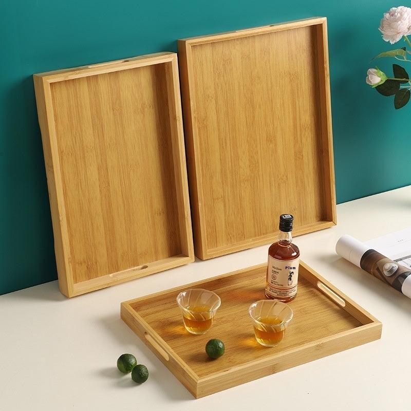 Rectangular Minimalist Household Bamboo Tea Tray