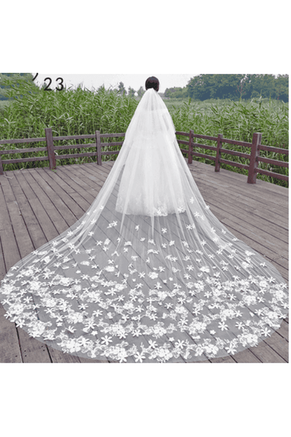 Wedding Dress Long Tail Luxury Super Fairy Wedding Veil - HEPSIBAH SHOP