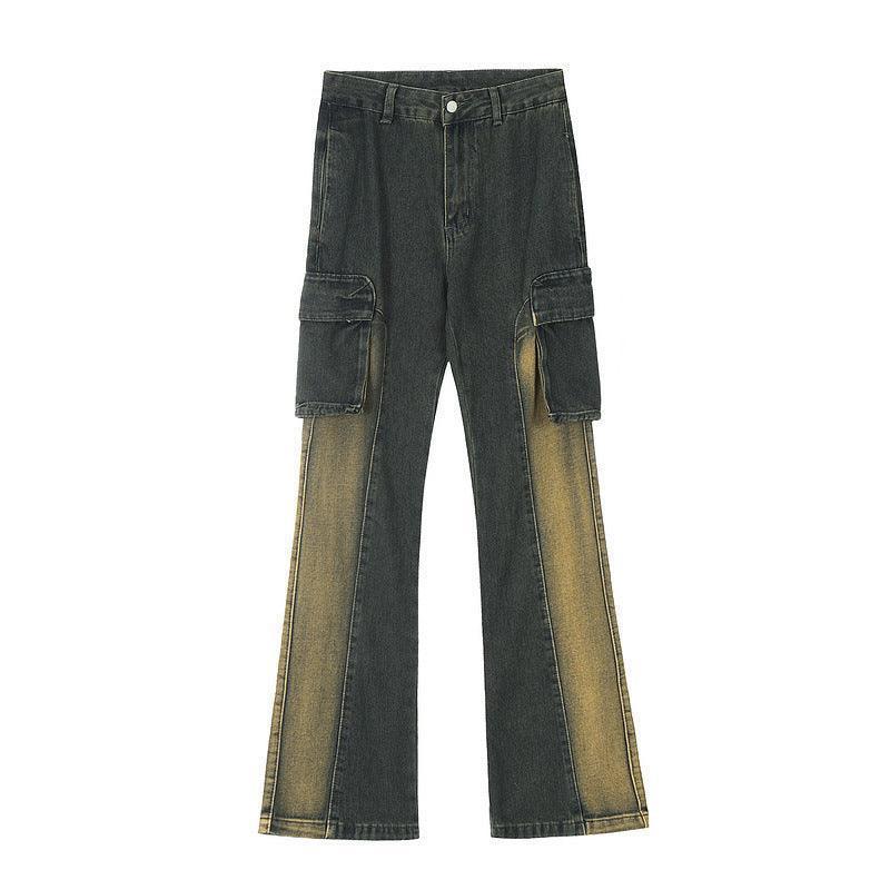 American Retro Distressed Multi-pocket Jeans - HEPSIBAH SHOP