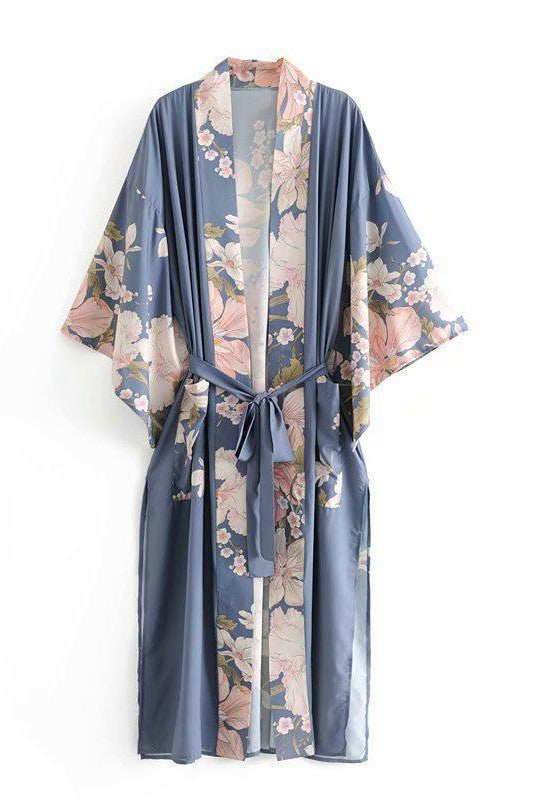 Peacock flower print gown - HEPSIBAH SHOP