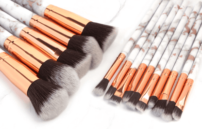 Set of 15 marbling makeup brushes - HEPSIBAH SHOP