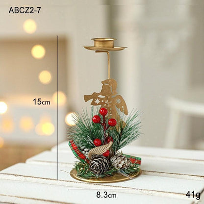 Christmas Candlestick Golden Wrought Iron Decoration - HEPSIBAH SHOP