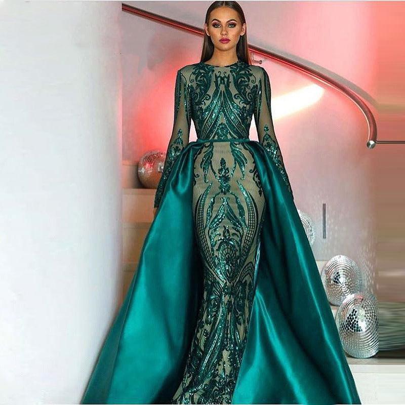 Women's Dark Green Wedding Dress - HEPSIBAH SHOP