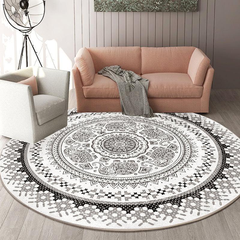 Round Stylish Living Room Rug