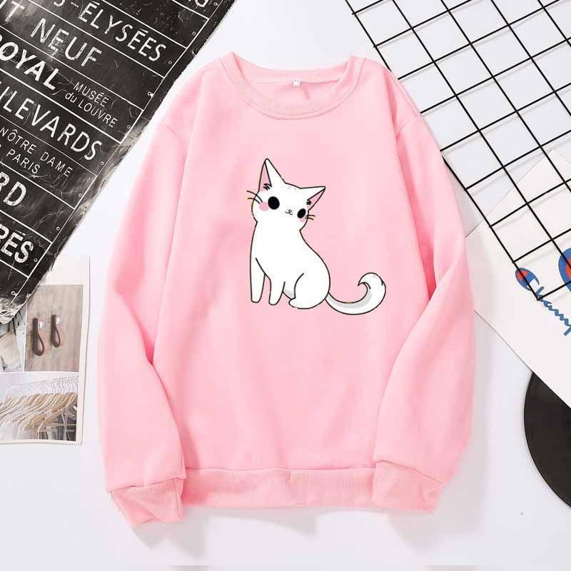 Printed cute cat hoodie - HEPSIBAH SHOP