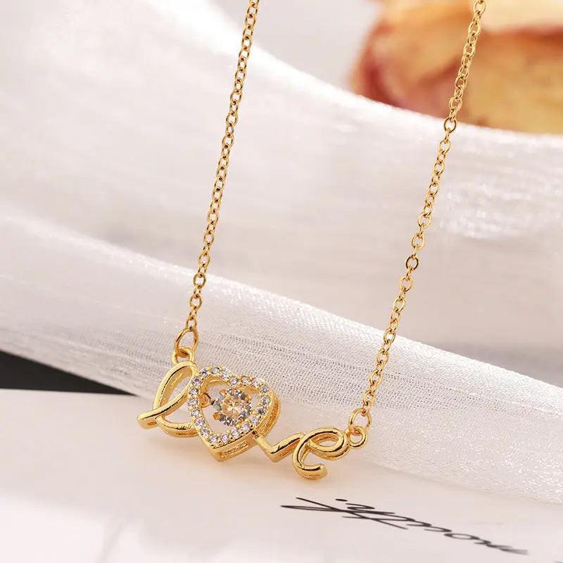 Valentines Day Gift New Titanium Steel Necklace Fashion New Love Smart Necklace Female Clavicle Chain Fashion Jewelry Woman - HEPSIBAH SHOP