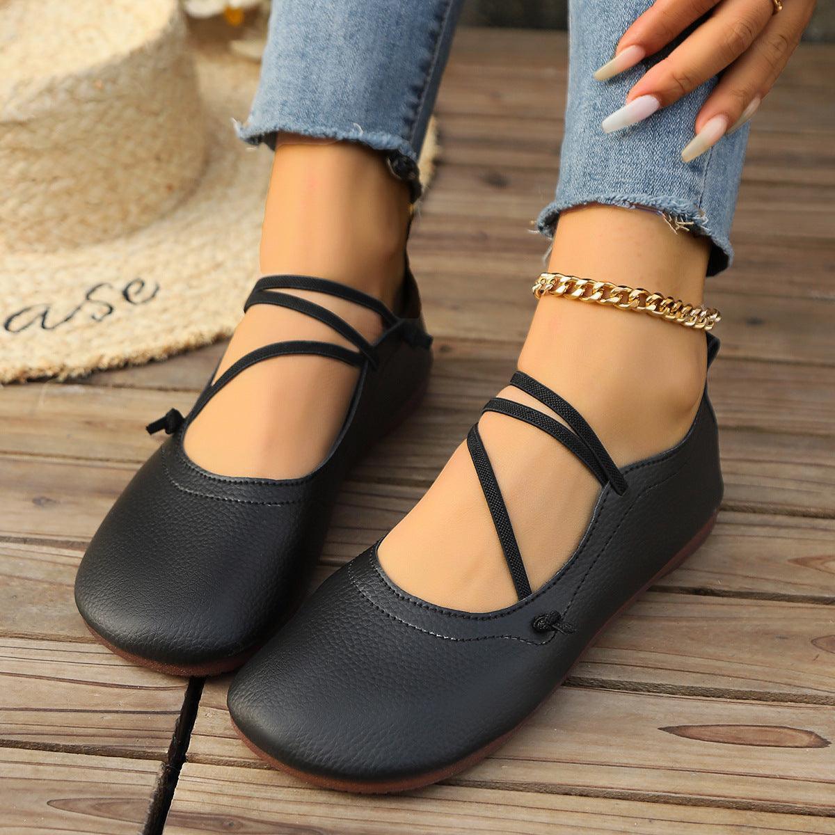 Fashion Square Toe Flats Shoes - HEPSIBAH SHOP