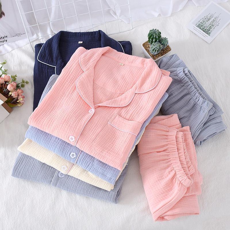 Solid color crepe loose pajamas