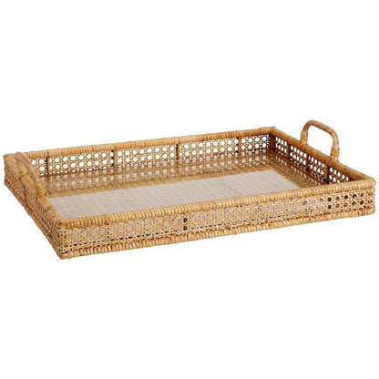 Tea Table Storage Rattan Desktop Storage Box Tray