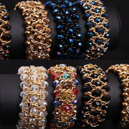 Colorful Crystal Gem Woven Stretch Bracelet - HEPSIBAH SHOP