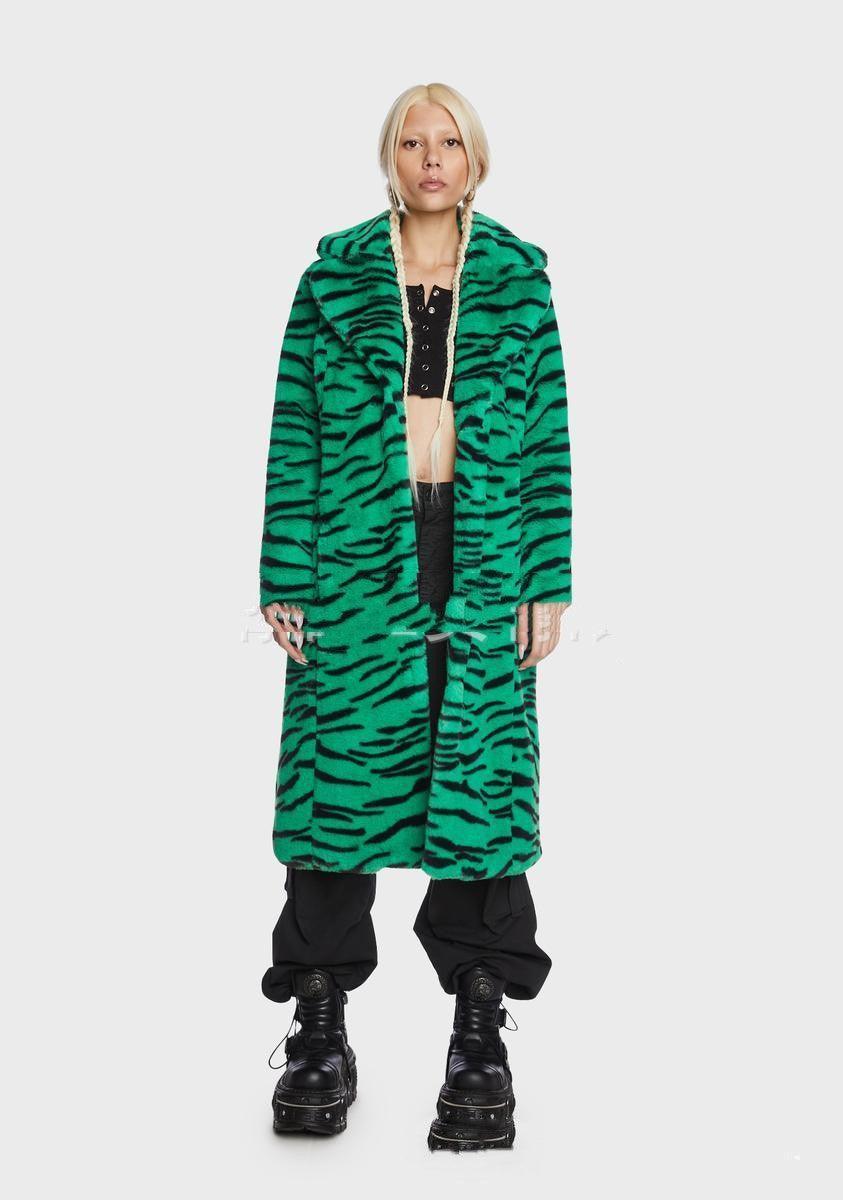 Faux Fur Coat Tiger Leopard Print - HEPSIBAH SHOP