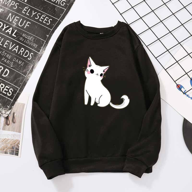 Printed cute cat hoodie - HEPSIBAH SHOP