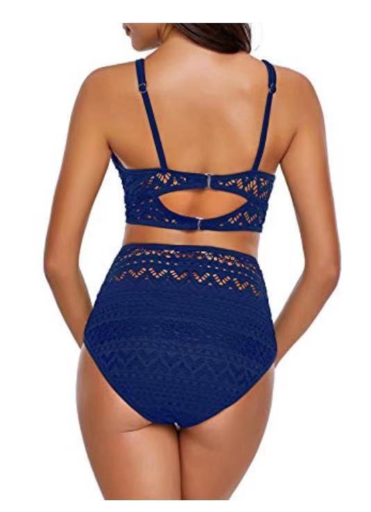 One-piece high waist cutout lace bikini - HEPSIBAH SHOP