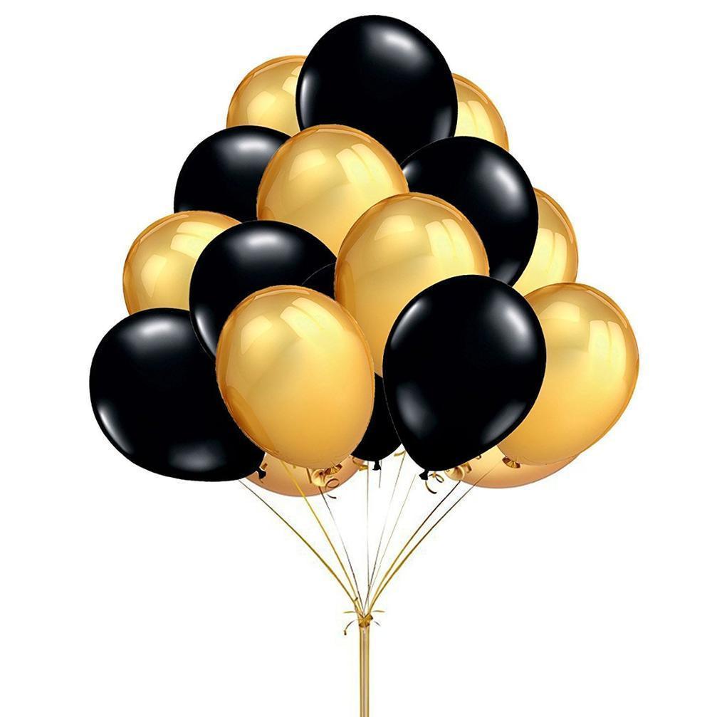 Black gold silver white balloon - HEPSIBAH SHOP