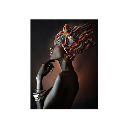 African woman model art deco painting - HEPSIBAH SHOP