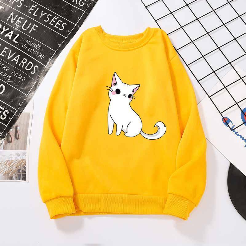 Printed cute cat hoodie - HEPSIBAH SHOP