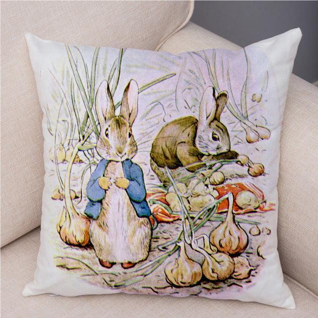 Cartoon Rabbit Peach Skin Fabric Pillow Cover Home Decoration Sofa Cushion Cover Seat Cover Easter Amazon AliExpress