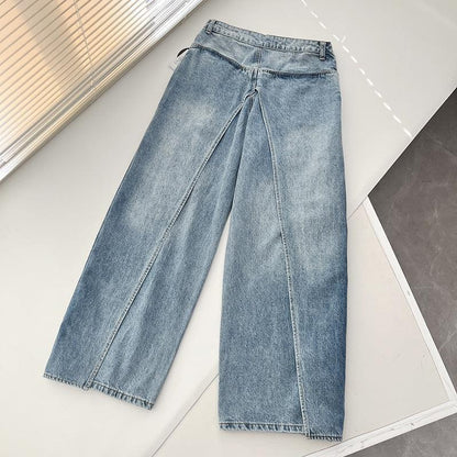 Retro Washed Slimming Wide-leg Jeans - HEPSIBAH SHOP