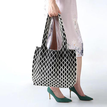 Good-looking Big Wave Flying Woven Bag Fashionable All-match Large Capacity Two-tone - HEPSIBAH SHOP