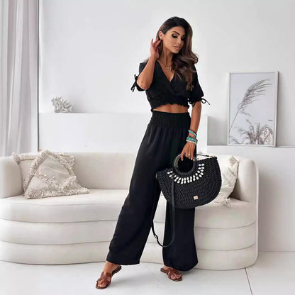 Fashion Women's Wear Half Sleeve Trousers Suit - HEPSIBAH SHOP