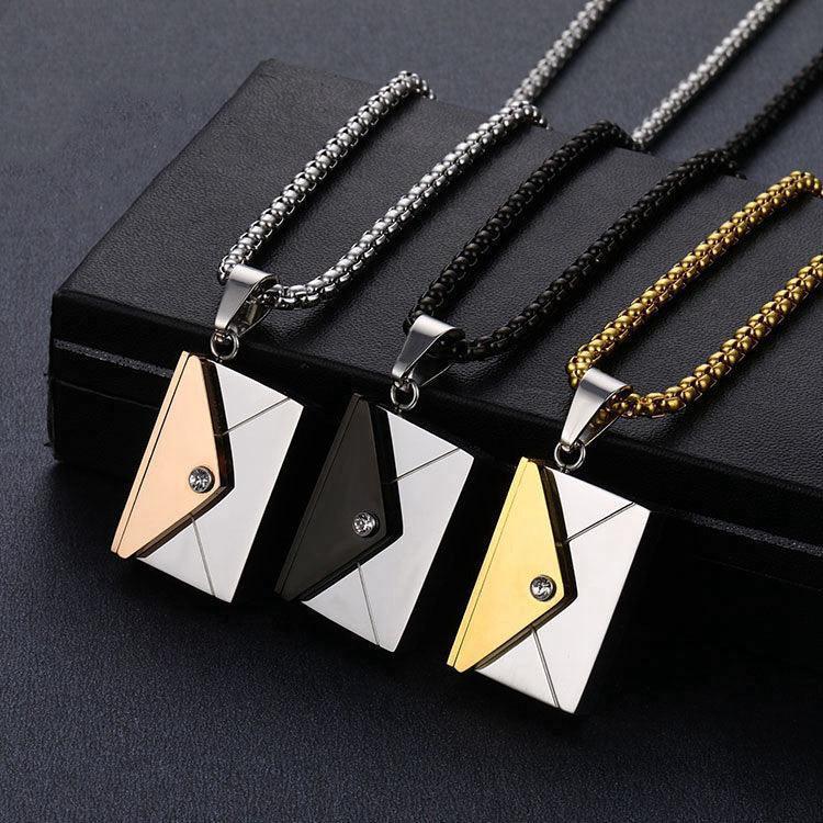 Envelope Stainless Steel Necklace And Pendant - HEPSIBAH SHOP